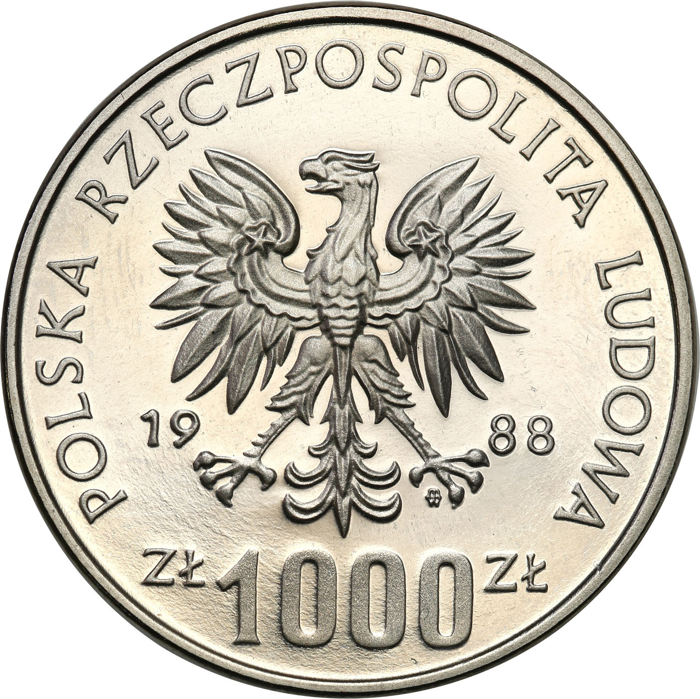 PRL. PRÓBA Nikiel 1000 złotych 1988 - Jadwiga
